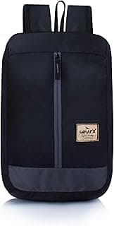 Lunar's Small Bag For Daily Use - 1 Compartment Mini Backpack For Hiking Camping Rucksack (Black, 12 Liters)