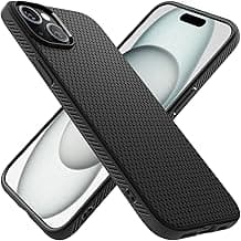 Spigen Liquid Air Back Cover Case for iPhone 15, Durable Protection, Air Cushion Technology - TPU | Matte Black