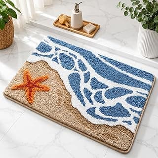 Roseate Starfish Super Soft Anti Skid (40x60 cm) Super Absorbent Mats Microfibre 2000 GSM Mat for Bathroom/Bedroom/Kitchen/Door Mat/Floor Mat (Pack of 1)