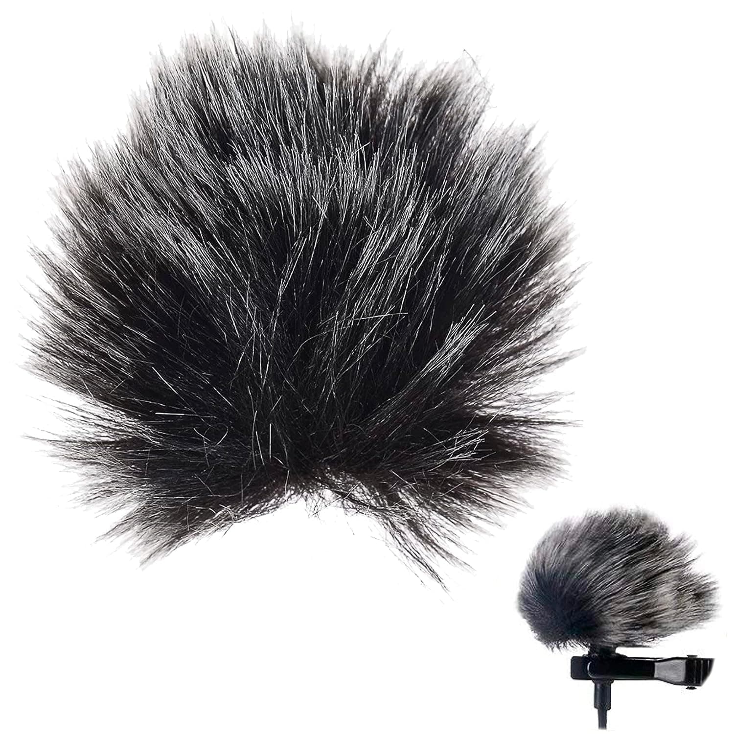 CareFlection Fur Windscreen for Microphone Collar Lapel Wireless Wired Lavalier Mic Noise reduction Filter Mike Outdoor Furry Shield Cover Imported Washable:Vlog,Travel,Facebook,Live-5 Years Warranty