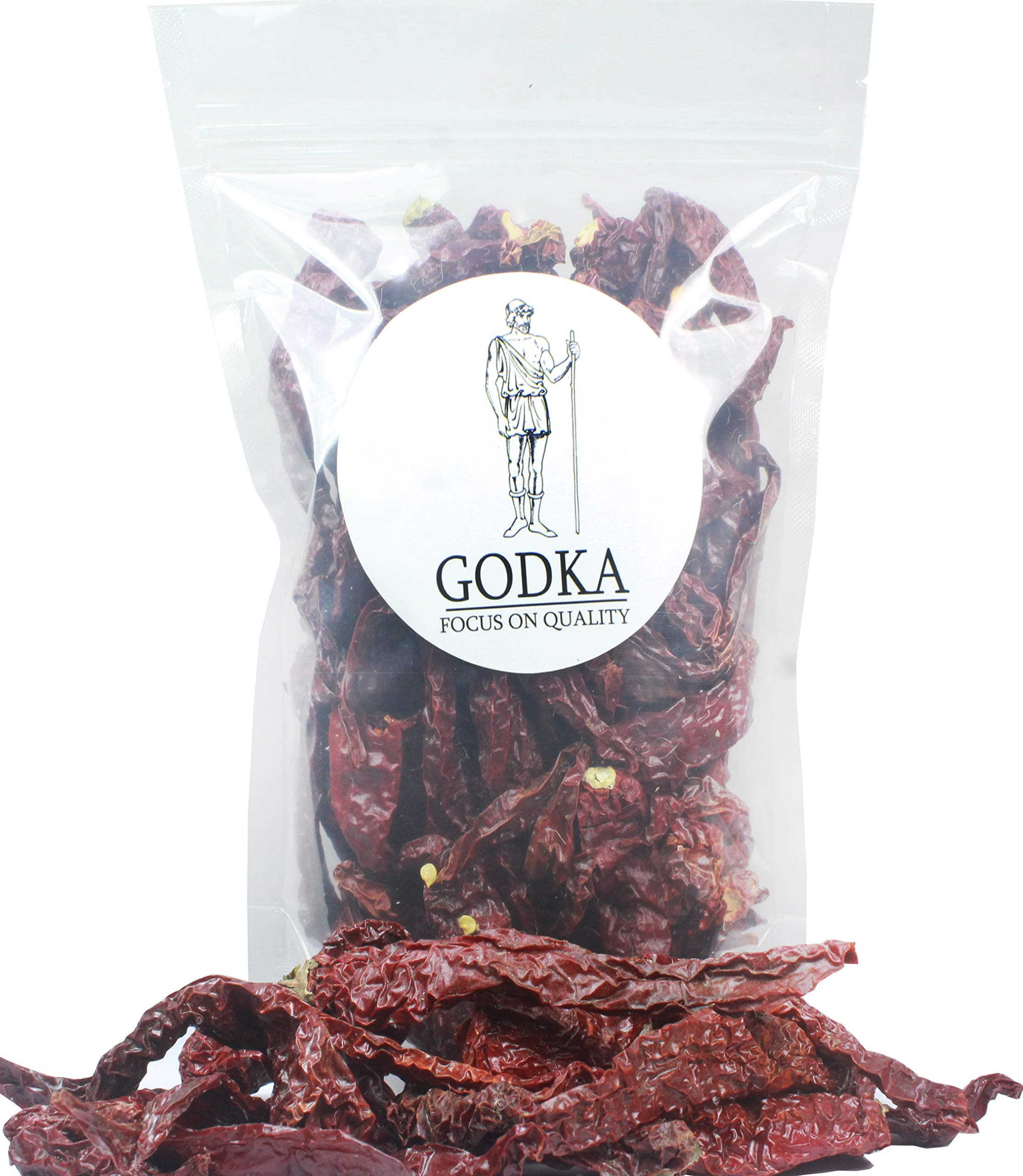 Godka Fresh Whole Kashmiri Chillies (Stemless) /Dried Red Kashmiri Chilly/Red Kashmiri Mirch (Sortex Clean),1kg (Pack of 2 x 500g)