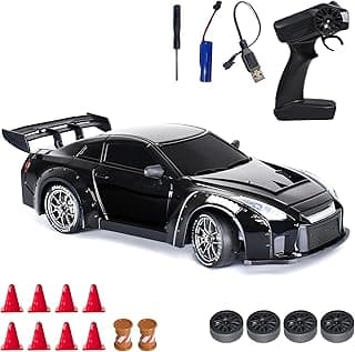L.O.T TOYS Flare Remote Control Car | 20Kmph, 2.4Ghz | Rc Drifting Car, Rc Car, Birthday Gift, 4 Wheel Drive, Boost Mode, Long Range Remote, Hard Plastic Top with LED Head Light (Race Black)
