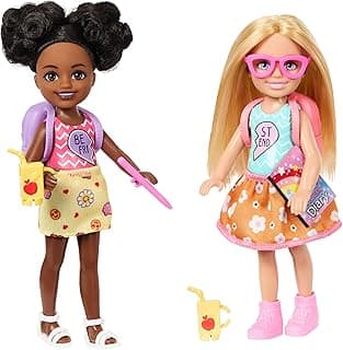 Barbie Chelsea Play Together Doll Pack, Best Friend Set of 2 Small Dolls in Removable Skirts & Shoes, Plus 7 Accessories, Themed to BFFs