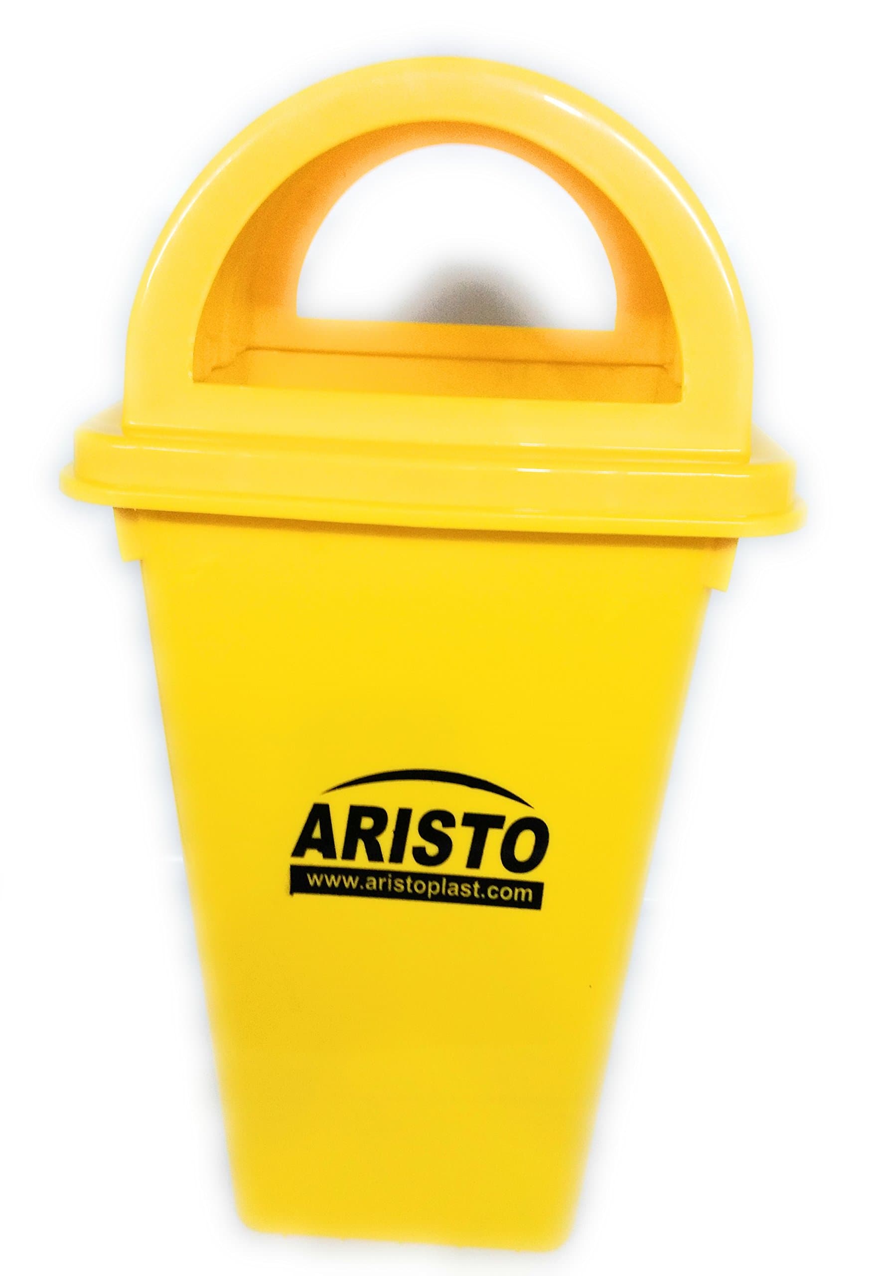 Square Dome Lid Big Garbage Waste Dustbin Trash Bucket 60 Liters Yellow Color Can Be Used for Garbage Waste Management (Wet & Dry)