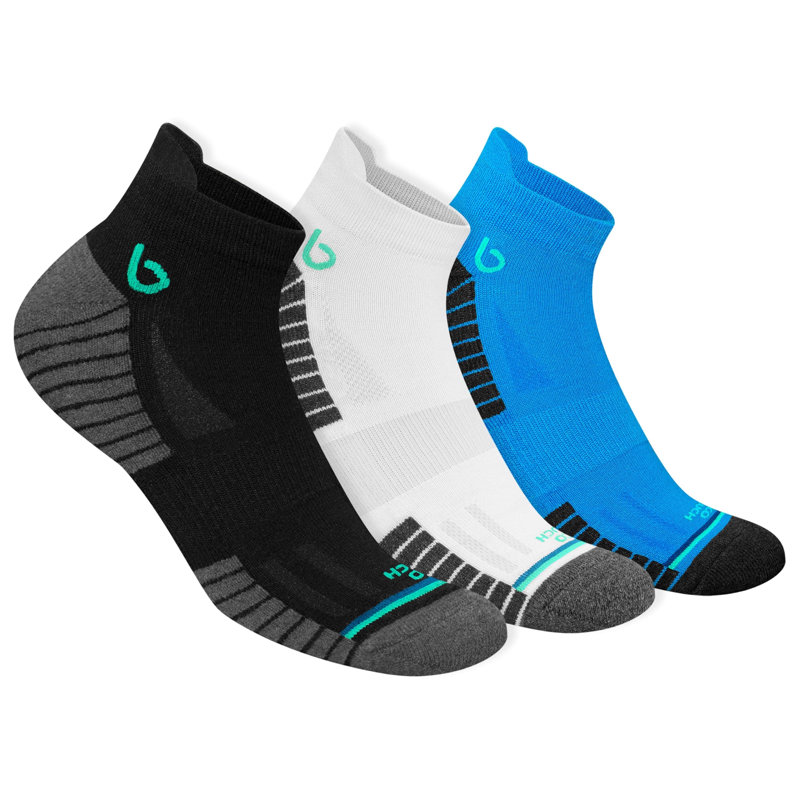 BAMBOS Bamboo Socks for Men Anti-Microbial Ultra Soft Padded Ankle Socks, Pack of 3