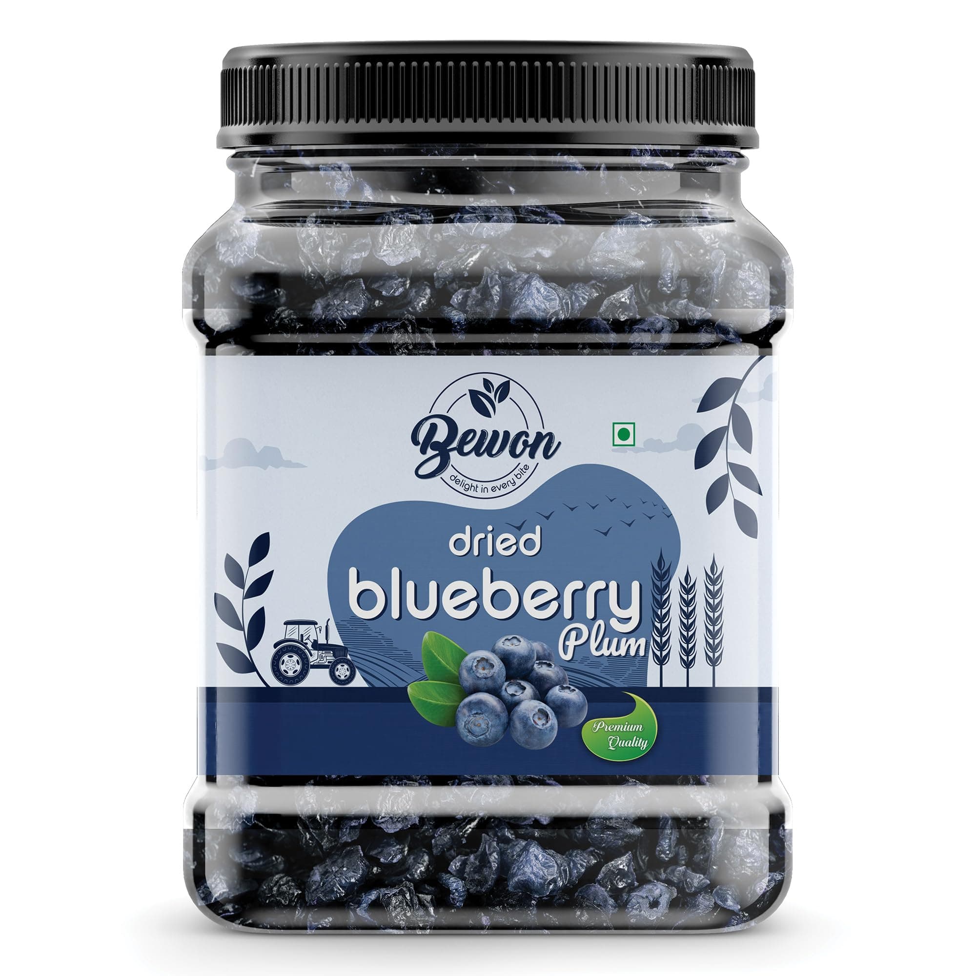 Bewon Dried Blueberry Plum 500g | Soft & Juicy Whole Blueberries | Naturally Sweet & Tangy | Rich in Antioxidants & Fiber | Healthy Snack for Kids & Adults | Baking & Smoothies