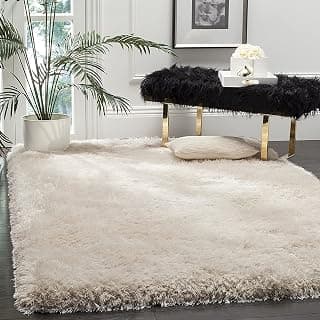 Carpets for Living Room Size 10X12,Feet Handmade 3D Edge Collection Handmade Silk Touch Rugs, Color Ivory Plain01, Rectangular