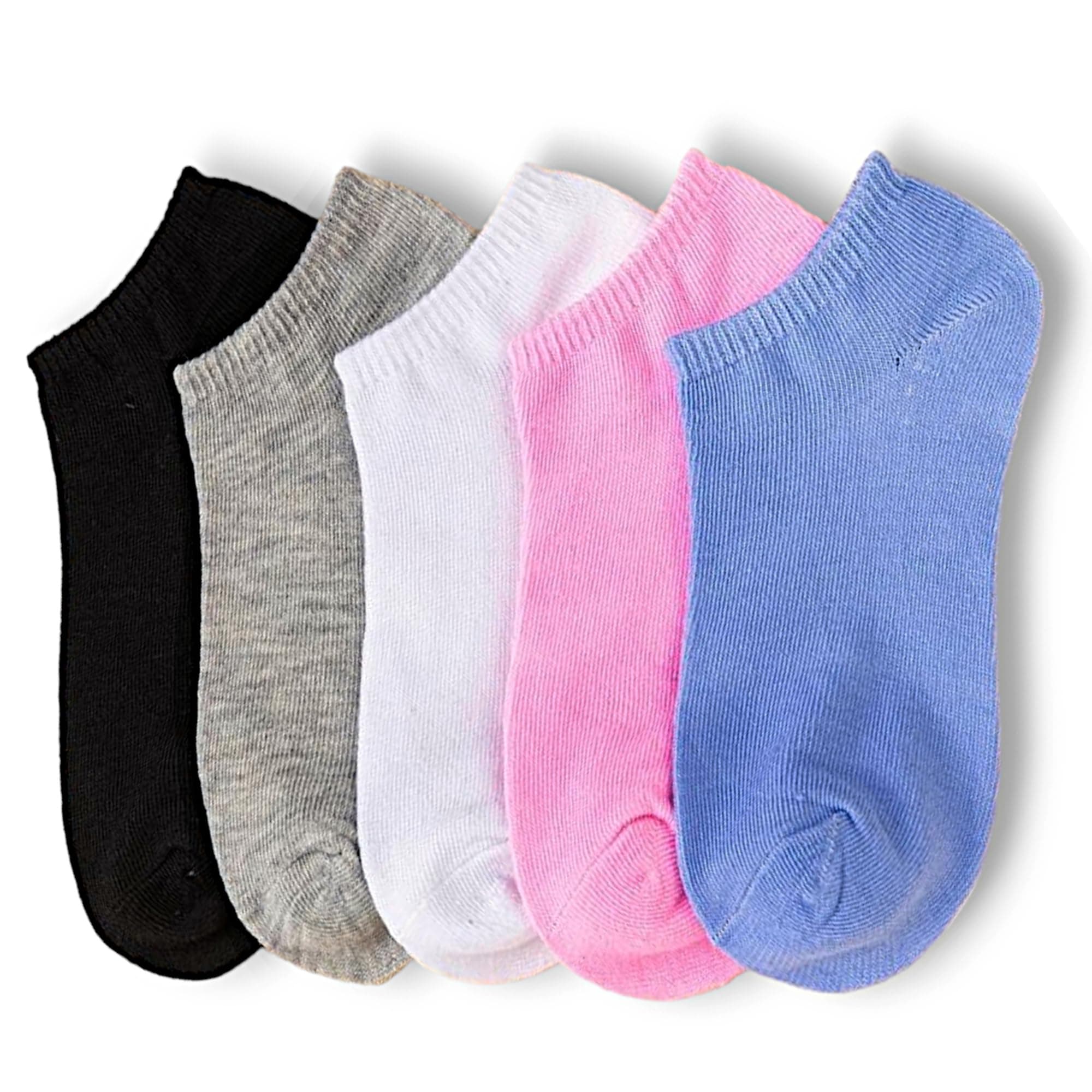 LEALDEALZ Ankle Socks for Men & Women (Unisex) - Made with Soft, Breathable & Durable Cotton, Anti Odour, Free Size - Pack of 5 - suitable for Sports, Gym and Daily use