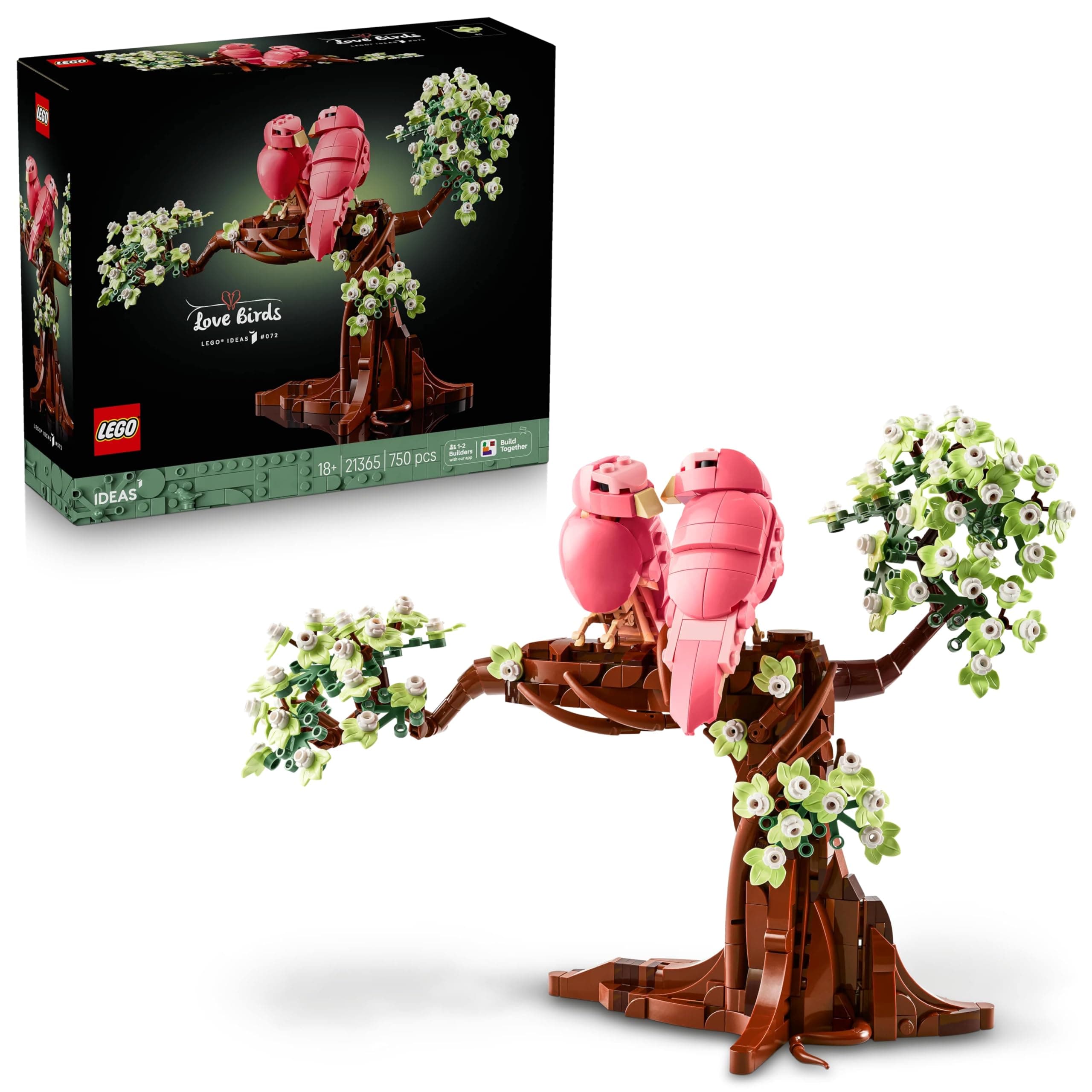 LEGO Ideas Love Birds Building Set - Bird Decor - Valentine’s Day Gift - Craft Kit for Adults 21365