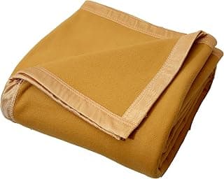 Goyal's Modern Solid/Plain All Season Polar Fleece Double Bed Blanket with Premium Satan Border 500 TC, 90x90 Inches - Camel