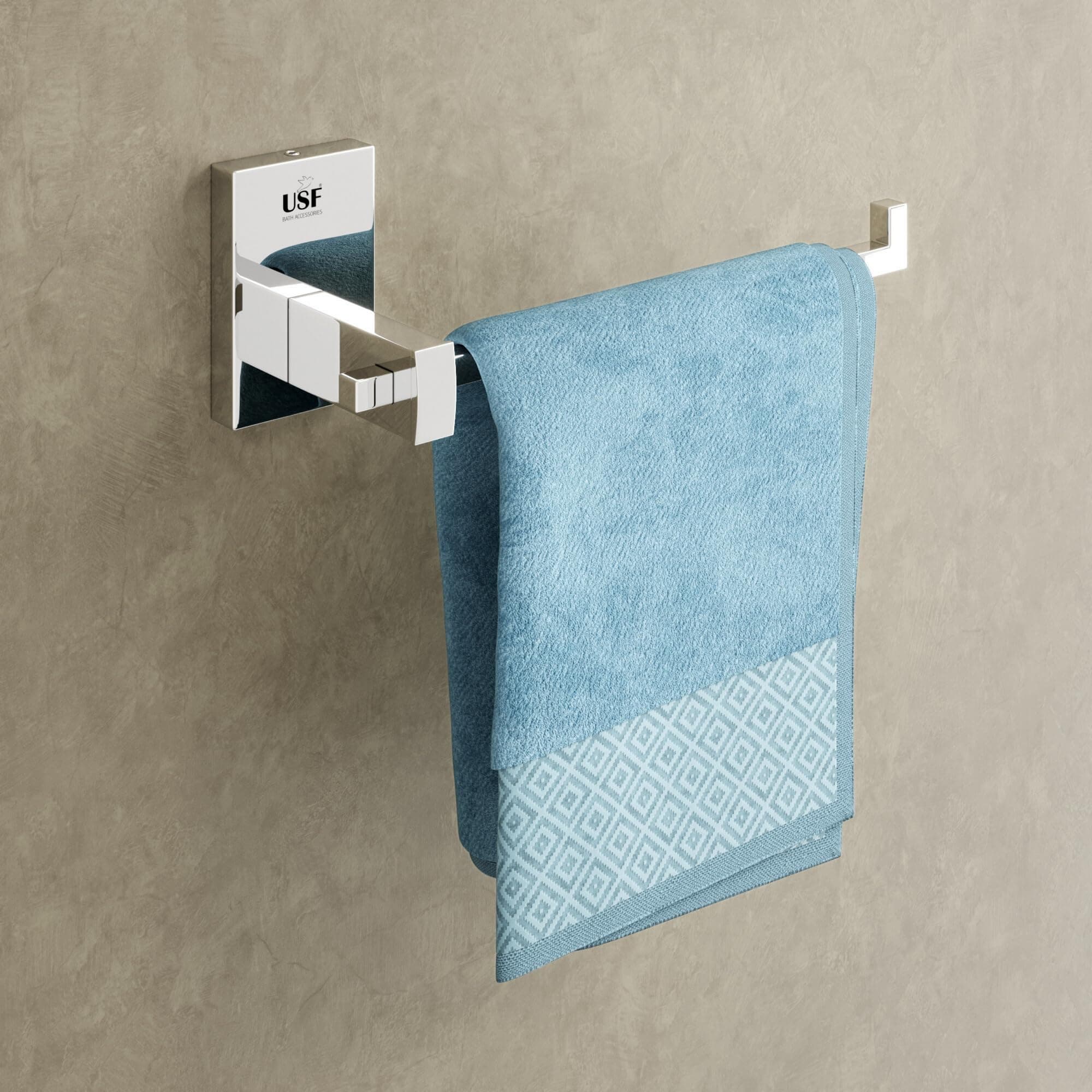 USF Stainless Steel Grade 304 Corrosion Resistant Towel Ring Holder for Bathroom | Napkin Rings & Hanger for Wash Basin & Sink | Anti Rust Corrosion | 25 Years Warranty (Chrome) Orizon