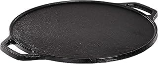 Amazon Brand - Solimo Pre-Seasoned Cast Iron Dosa Tawa, 12 Inches (30 cm), Black, 100% Toxin-free, Naturally Non-stick, Long Lasting, Gas & Induction Stove-friendly