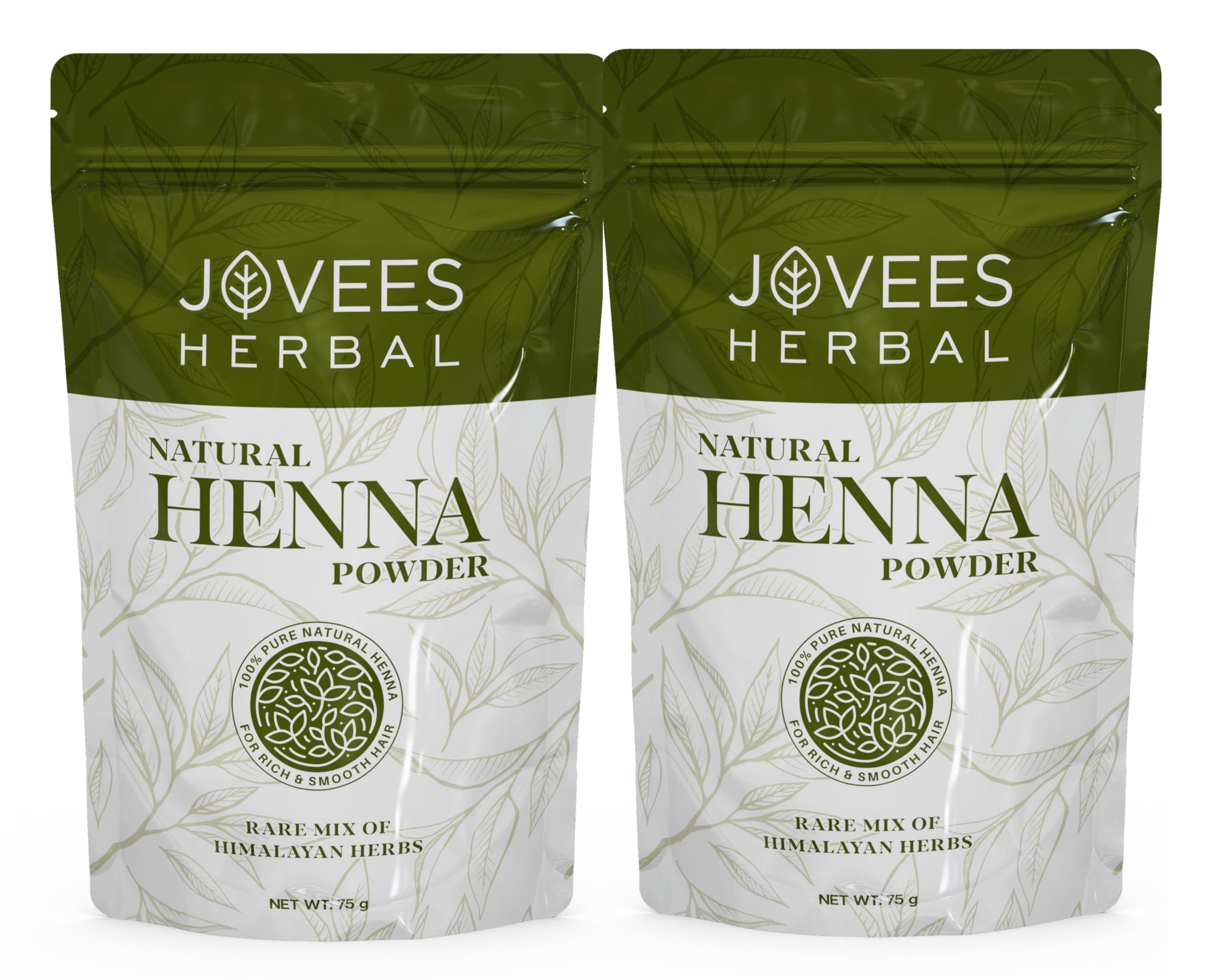 Jovees Herbal Mehandi/Henna Powder | With Amla, Shikakai & Brahmi Powder | For Extra Conditioning | Control Hair Fall & Repairs Damaged Hair | 75g (Pack of 2)