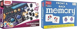 Funskool Memory Front & Back Matching Game, Ages 5+, Family Board Game Play & Learn Solar System Puzzle, 104 Pieces, Educational, Age 6+