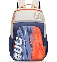 uppercase 33L Campus 04 | School Bag | Double Compartment with Top & Side Quick Access Pocket | Well- Padded Backpack | Side Water-Bottle Pocket | Unisex | 750 Days Warranty (Blue Beige)