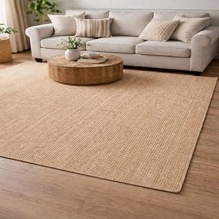 Handwoven Fine Cotton Carpet 4x6 Ft Plain – Natural Boho Area Rug for Living Room | Eco-Friendly, Durable Floor Mat for Bedroom, Dining & Home Décor, Color- Beige Mixx