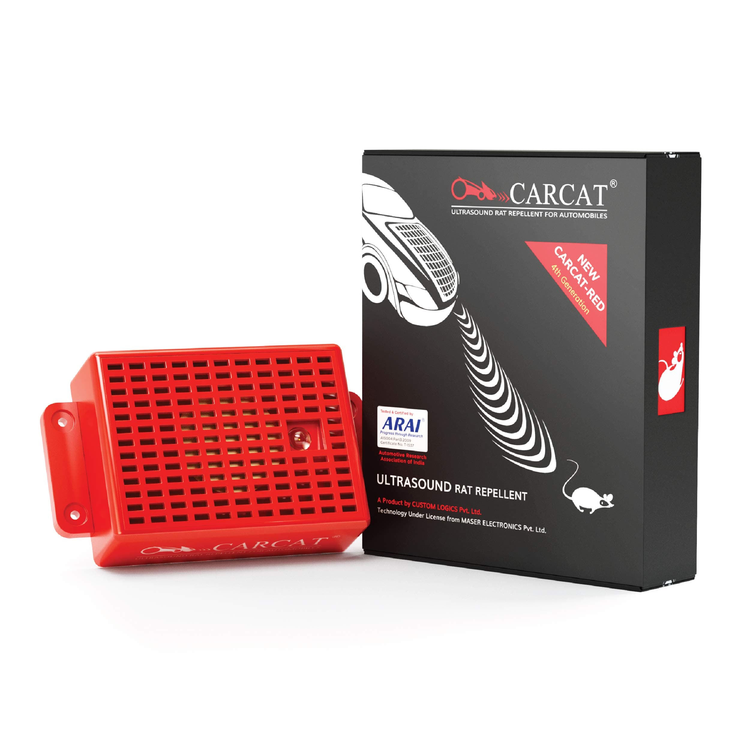 CARCAT Ultrasound Rat Repellent for Car 4th Generation | Ultrasonic Rodent Repeller Device for Cars | Waterproof, Heat Resistant, Auto Cut Off Technology & Easy Installation | Made in India