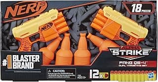 Nerf Fang QS-4 Dual Targeting Set, 18-Piece Alpha Strike Set, 2 Blasters, 4 Half-Targets and 12 Darts, Multicolor