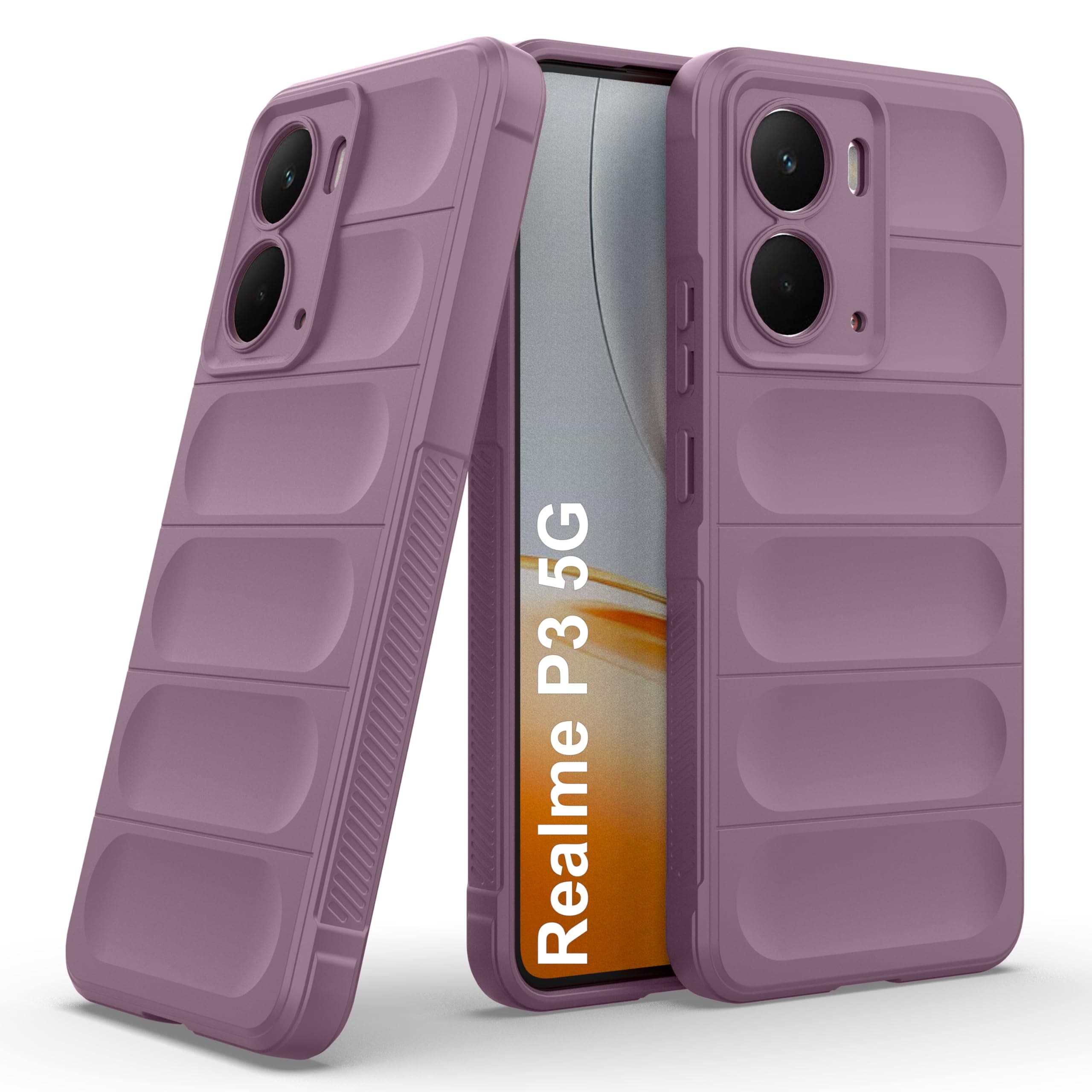 amazon basics Back Case Cover for Realme P3 5G | Compatible for Realme P3 5G Back Cover | Liquid Silicon Magic Case with Camera Protection | Lavender