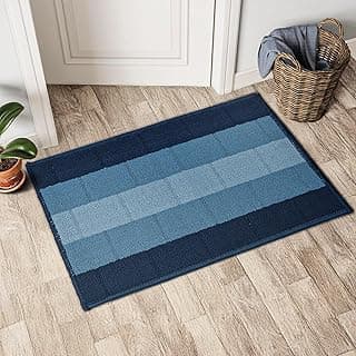 Status Contract Anti Slip Front Door Mat|(38x58cm) Living Room Rug for Entrance Door|Polypropylene Floor Mats for Home|Essential Small Rugs for Office, Bedroom & Kitchen|Blue | Set of 1