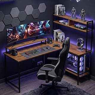 Klaxon L Shaped Study Table for Students and Adults/Computer Table for Home-Office/Gaming Table/Computer Desk for Corner - Wood & Metal (New L Shape FD, DIY Installation)