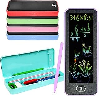 VGRASSP 2 in 1 Pencil Box Cum Educational LCD Tablet Toy for Kids with Stylus - Digital Writing Slate Pen Case with Erase Button for School Stationery - Color As Per Stock