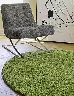 Premium Plain Shaggy Carpet, Soft & Fluffy Area 6X6 Rug for Living Room, Bedroom & Office, Anti-Skid Floor Carpet