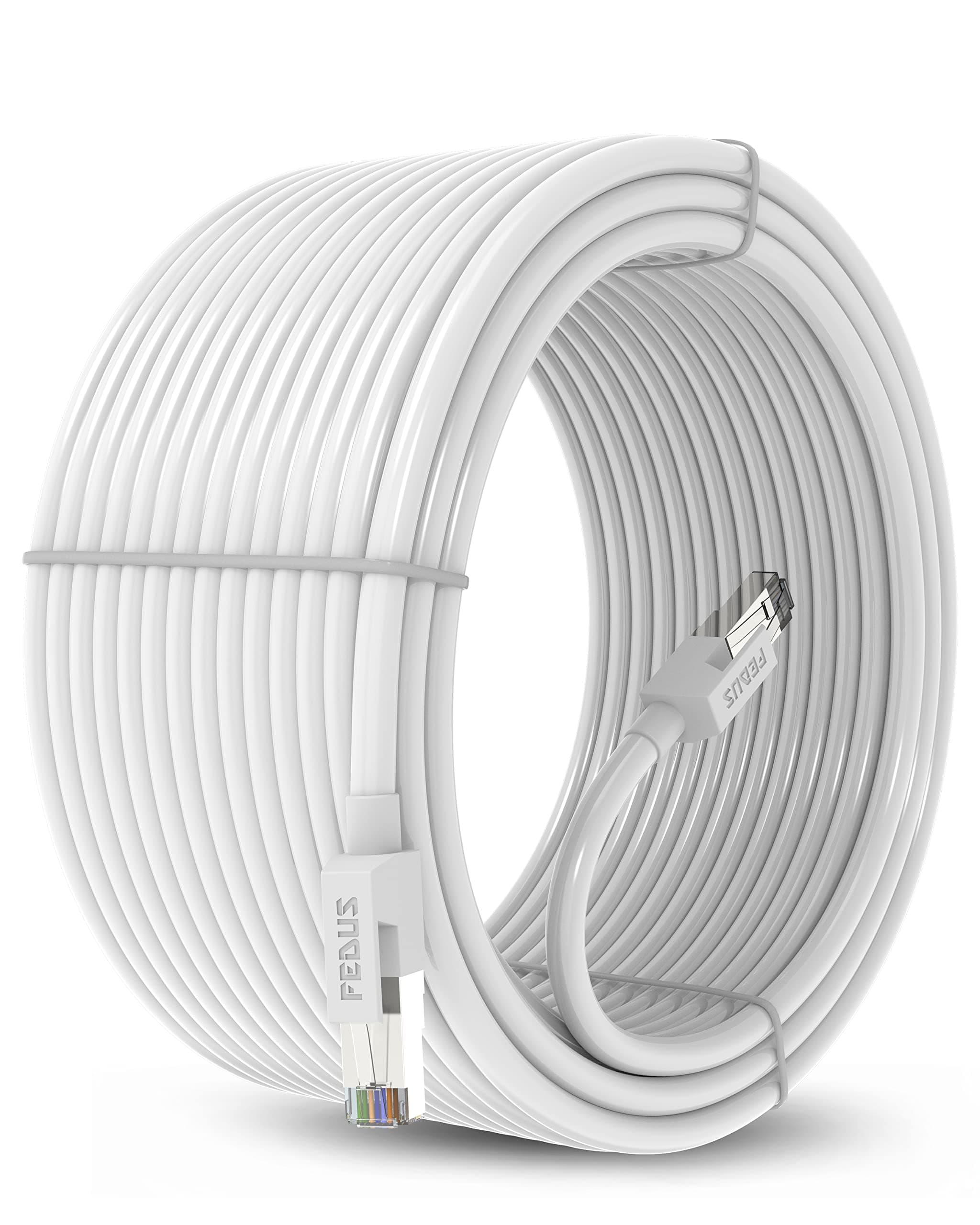 FEDUS Cat6 Ethernet Cable, 10M High Speed 550MHZ / 10 Gigabit Speed UTP LAN Cable, Network Cable Internet Cable RJ45 Cable LAN Wire, Patch Computer Cord Gigabit Category 6 Wires for Modem,WHITE