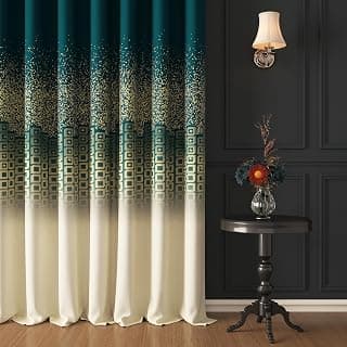 Story@Home Blackout Digital Print Door Curtains 7 Feet Long Set of 2 | Room Darkening Curtain | Thermal Insulated Curtains for Living Room | (118 X 215 Cm, Beige & Green) | Perfect for Home Decor