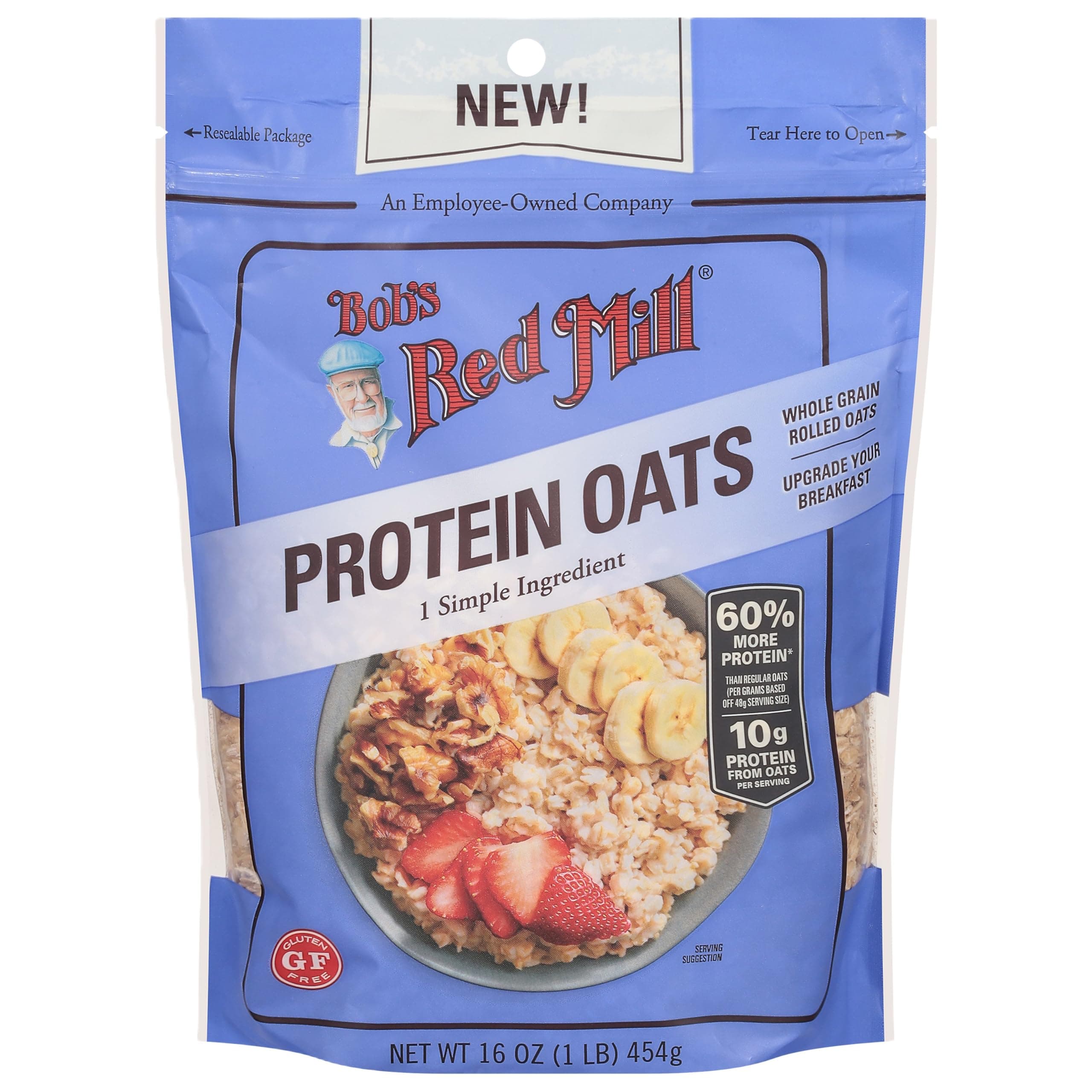 Bob's Red Mill Gluten Free Protein Rolled Oats 453 gm | whole Grain oats flakes