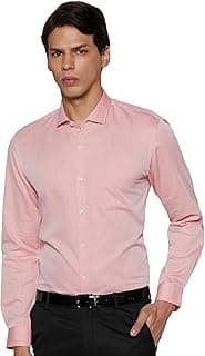 Peter England Men's Classic Textured Slim Fit Full Sleeve Shirt | Wonder Fabric | Cotton Rich | Premium Dobby