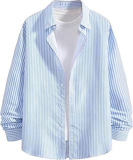 Afflatus Men's Striped Casual Regular Fit Shirt Cotton Blend Stripe Full Sleeve Stylish Shirt for Men