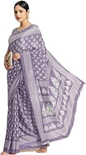 Jaanvi fashion Women's Ethnic Floral Crepe Silk Saree With Blouse