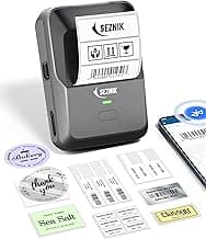 SEZNIK Josh Bluetooth Thermal Label Printer | Inkless Mini Rechargeable | MRP, Barcode, Excel File Print | Cloud, Mobile, Desktop | Jewellery, Round Labels | 2-inch Print | Free App | 1 Year Warranty