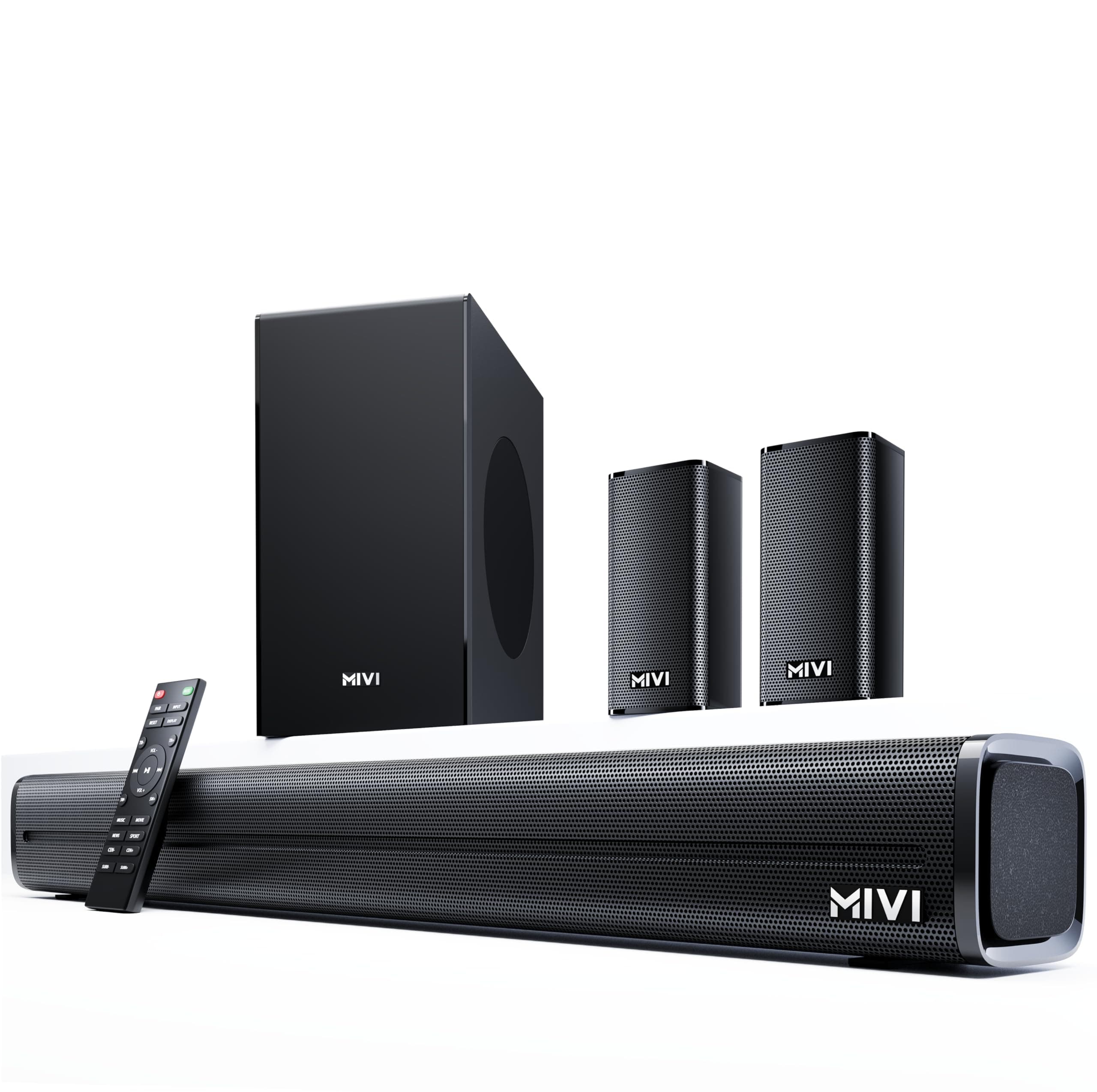Mivi Fort Hip-Hop 4000 400 Watts Cinematic Home Theatre, 5.1 Channel, Multiple EQ & Input Modes, BT v5.3, Remote Accessibility, Made in India Sound bar