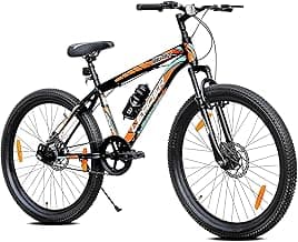 Leader Beast 26T Mountain Cycle for Men with Front Suspension and Dual Disc Brake with Complete Cycle Accessories | Without Gear Cycle - Ideal for 10+ Years (Frame: 18 Inches) (26T, Matt Black)