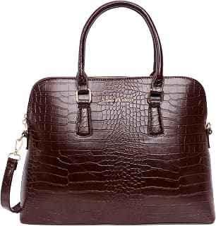 Lino Perros Womens Synthetic Leather Satchel, BROWN