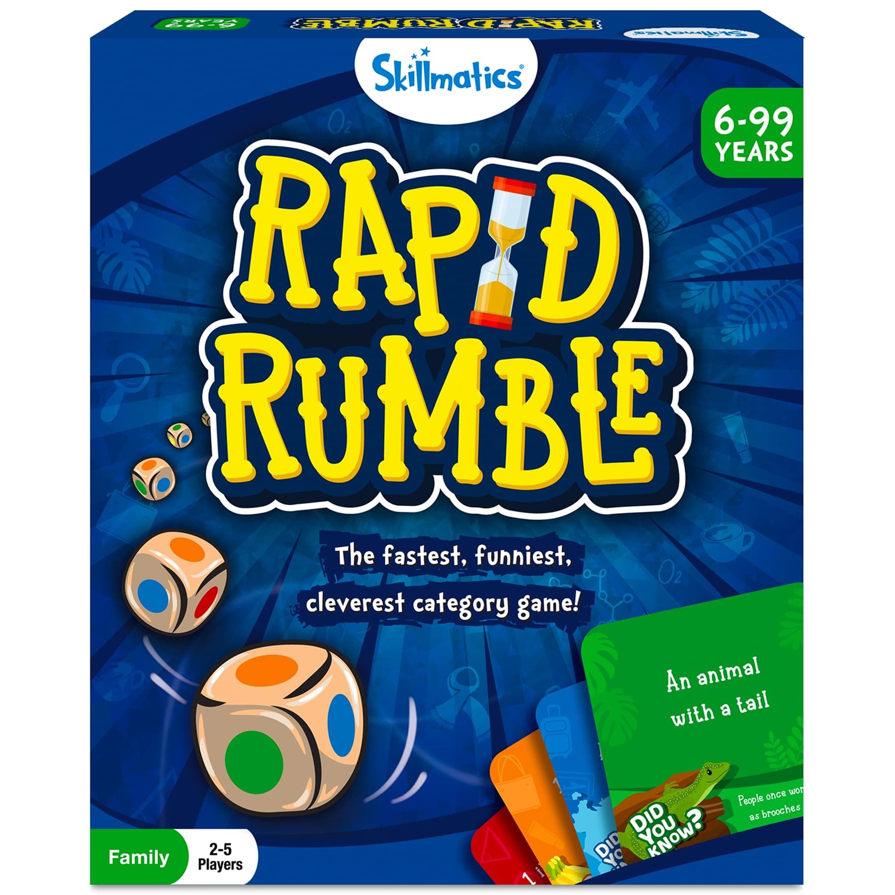 Skillmatics Rapid Rumble - Fast-Paced Board Game for Kids, Teens & Adults, Fun for Family Game Night & Educational Toy, Quick-Thinking Card Game, Ages 6, 7, 8, 9 & Up