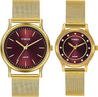TIMEX Analog Watch for Pair with Round Dial & Water Resistant Couple's Wrist Watches