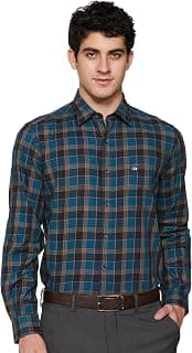 Arrow Sport Men Slim fit Cotton Checked Long Sleeves Semi-Cutaway Collar Shirt
