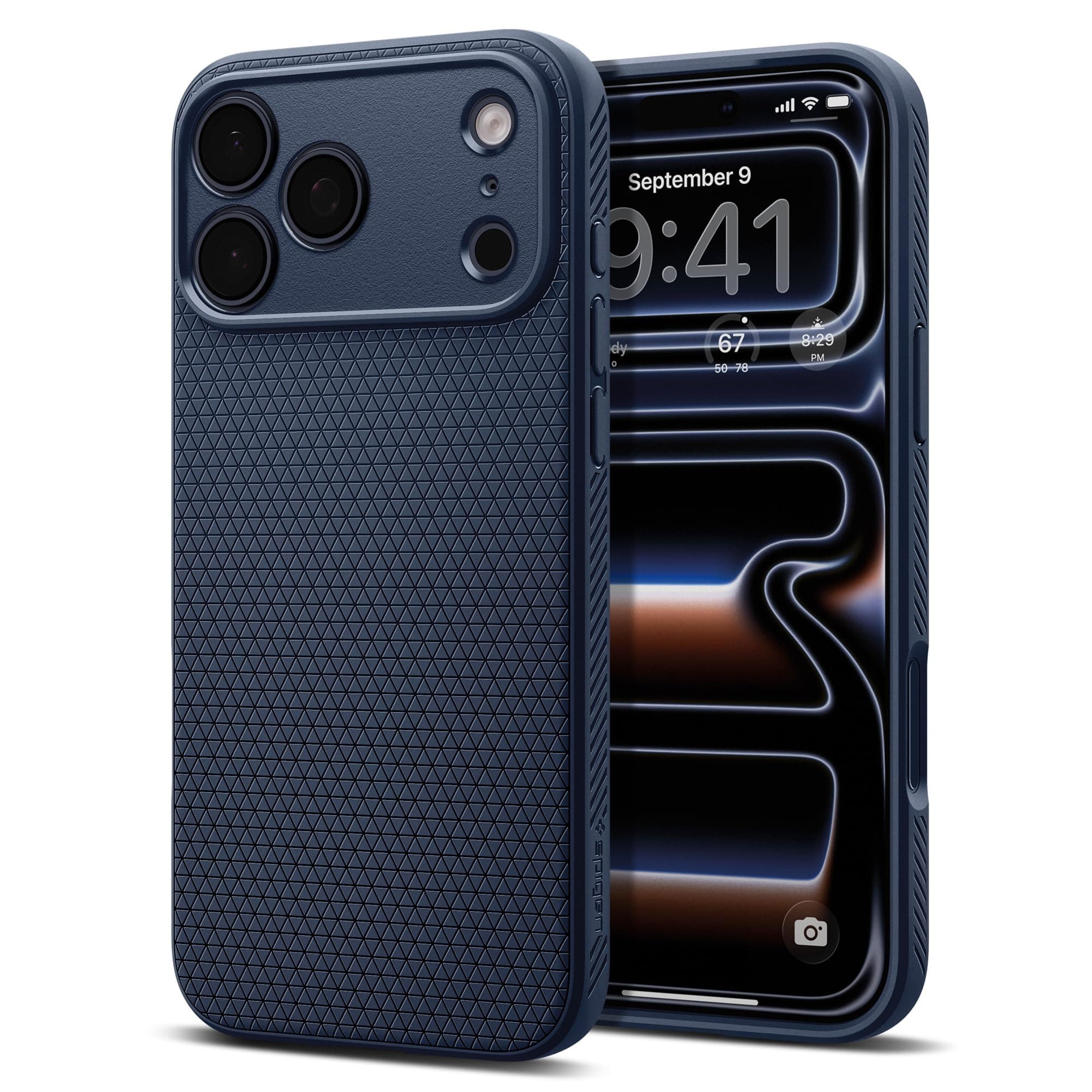 Spigen Liquid Air Back Cover Case Compatible with iPhone 17 Pro Max (TPU | Navy Blue)