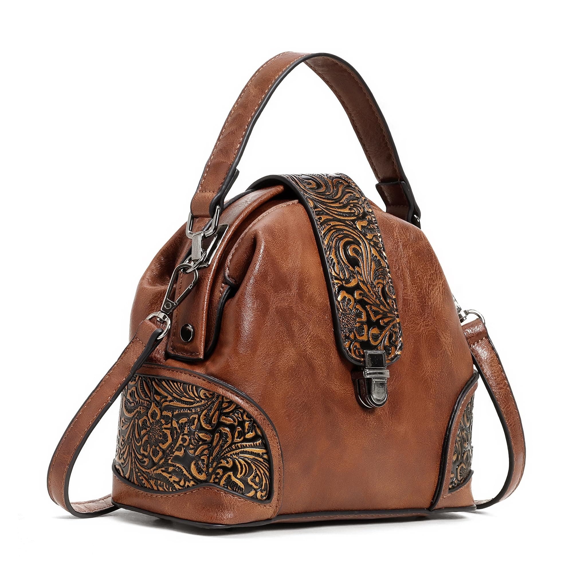 EXOTIC Premium® The Unique Embossed Round Floral Flap Shoulder/Sling Bag For Women
