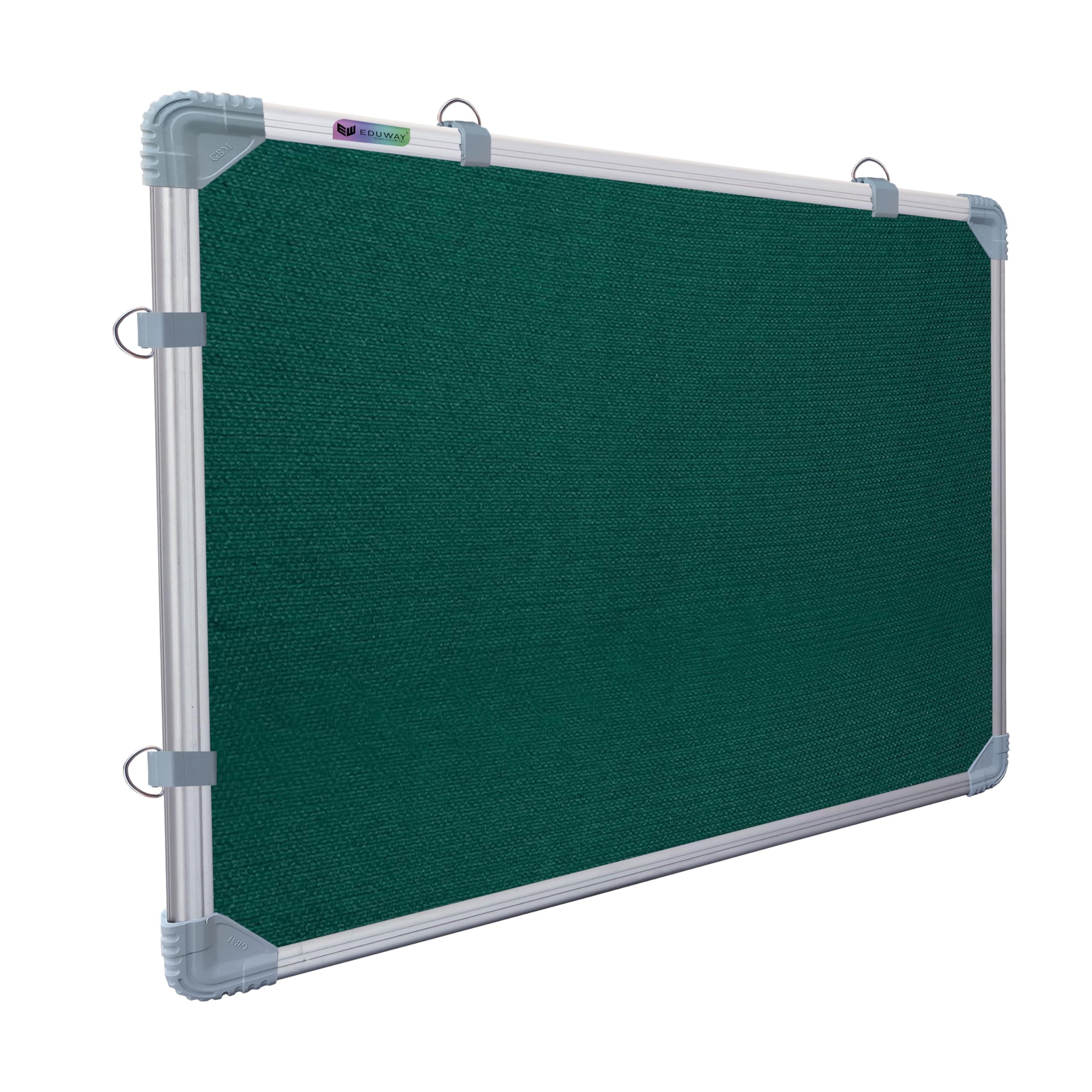 Eduway 3x4 Feet Notice Board/Pin Up Board/Bulletin Board/Display Board/Soft Board with High Resilience Foam Fabric for School, Office, Home with (20 Push-Up Pins)` (Green- 123x89 Cms.)