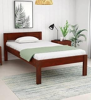 NS26 Single Sheesham Wood Bed for Bedroom with 2 Years Warranty | Office Furniture | Living Room Cot | Wooden Bed | Daybed | Traditional Beds | Solid Wooden | Bedroom Furniture |