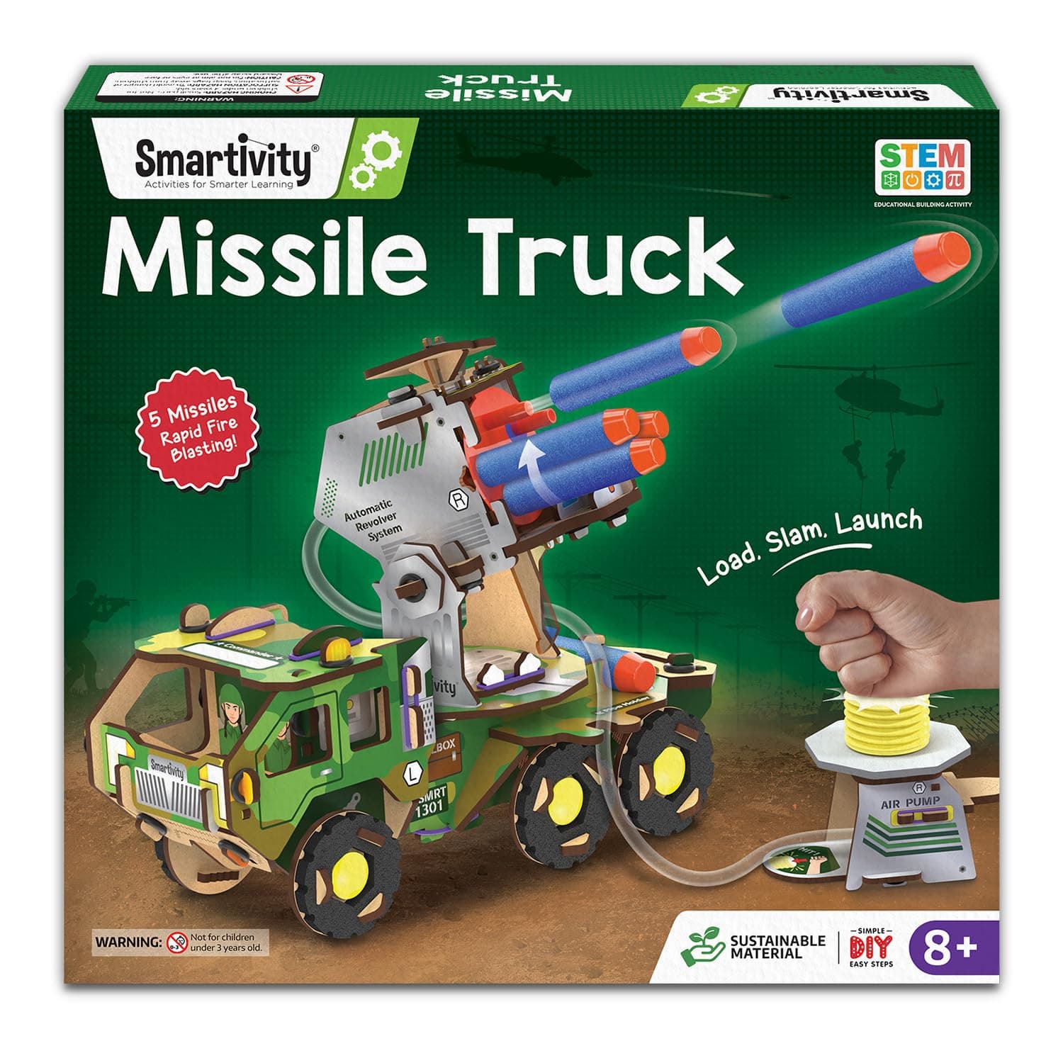 Smartivity DIY Military Vehicle for Kids 8-14 Years | Army Truck with Air Powered - Missle Launch System | Birthday Gift for Boys & Girls | I STEM Toy for 8,9,10,11,12,13,14 Years