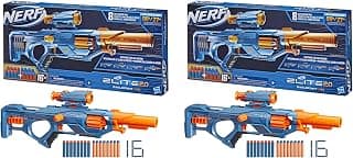 Nerf Elite 2.0 Eaglepoint RD-8 Foam Dart Blaster, 8-Dart Drum, Detachable Scope and Barrel, 16 Darts, Bolt Action, Multicolor (Pack of 2)