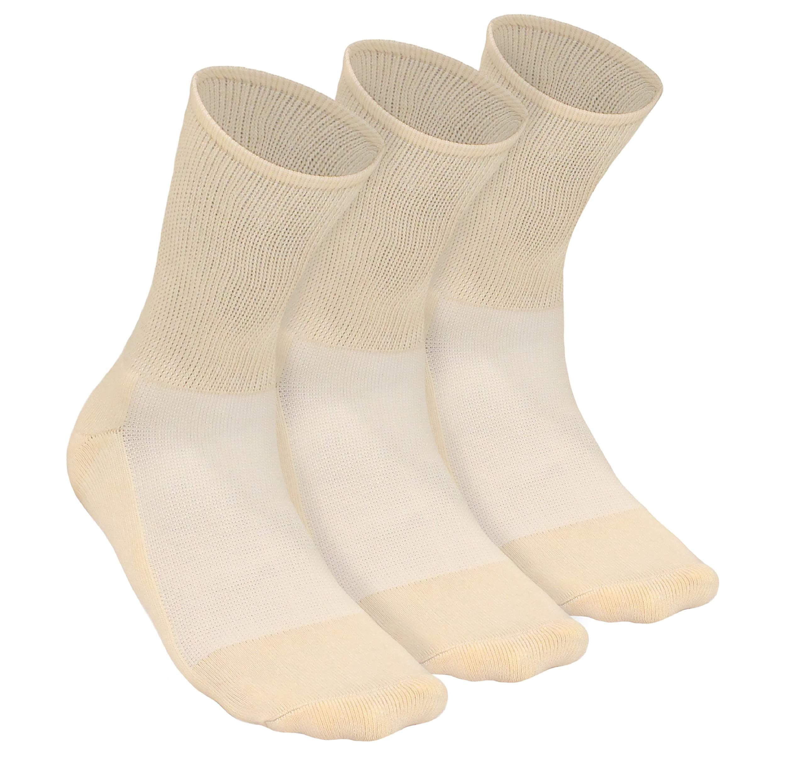 Auximpro Diabetic Bamboo Socks for Men & Women, Breathable & Blister Protection, Pack of 3
