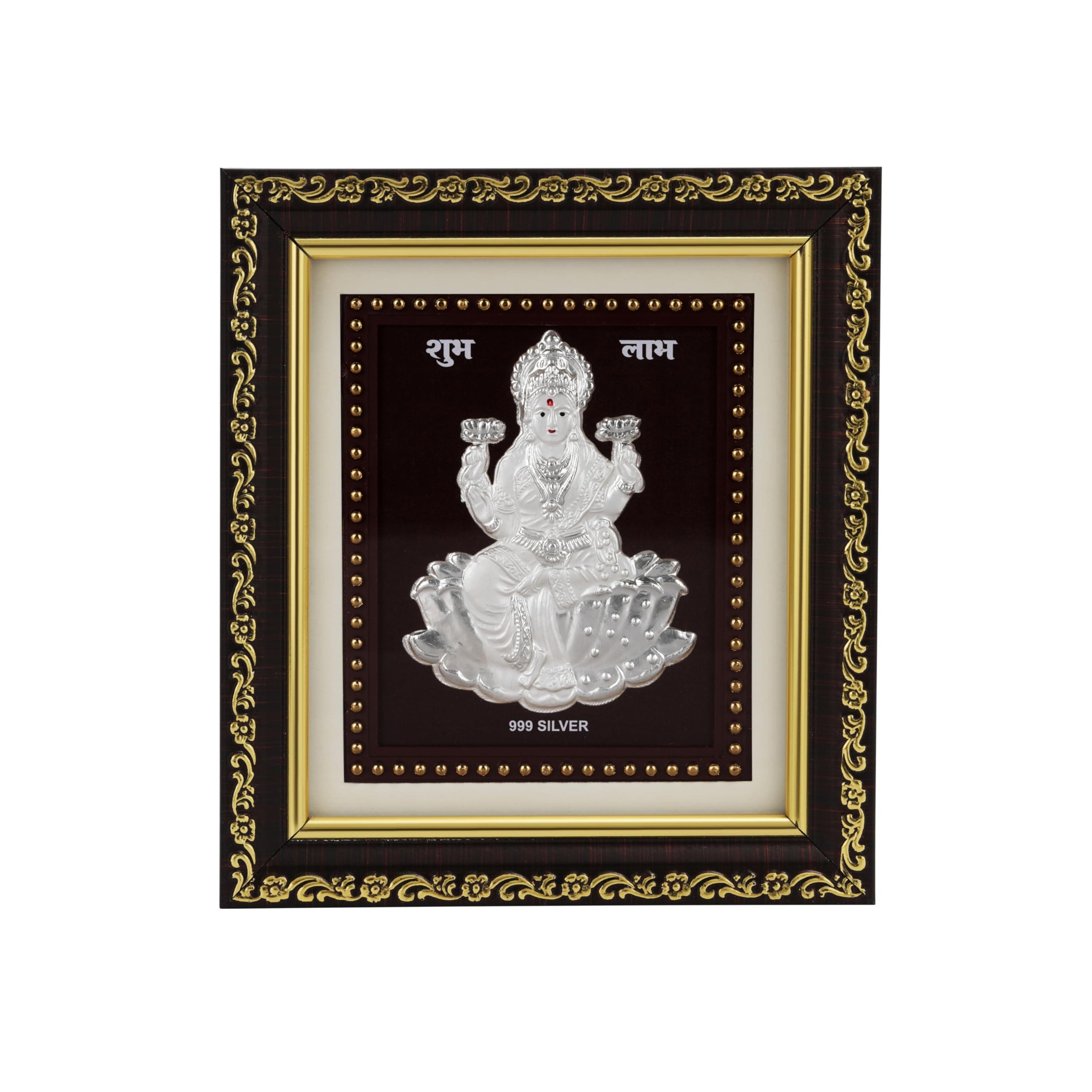 BHAGWATIJEWELS 999Pure Silver Laxmi Photo Frame for Home & Office | Premium Silver | PoojaRoom & Wall Decor | Wedding & Festival Gifts | Certificate Included | Tabletop Size 5.5x5 inch