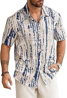 Lymio Shirt for Men| Men's Shirt Abstract Printed Button Down – Slim Fit Casual Wear | Short Sleeve & Breathable | Trendy Beach & Holiday Ready (Packs Also Available) (Tiedite)