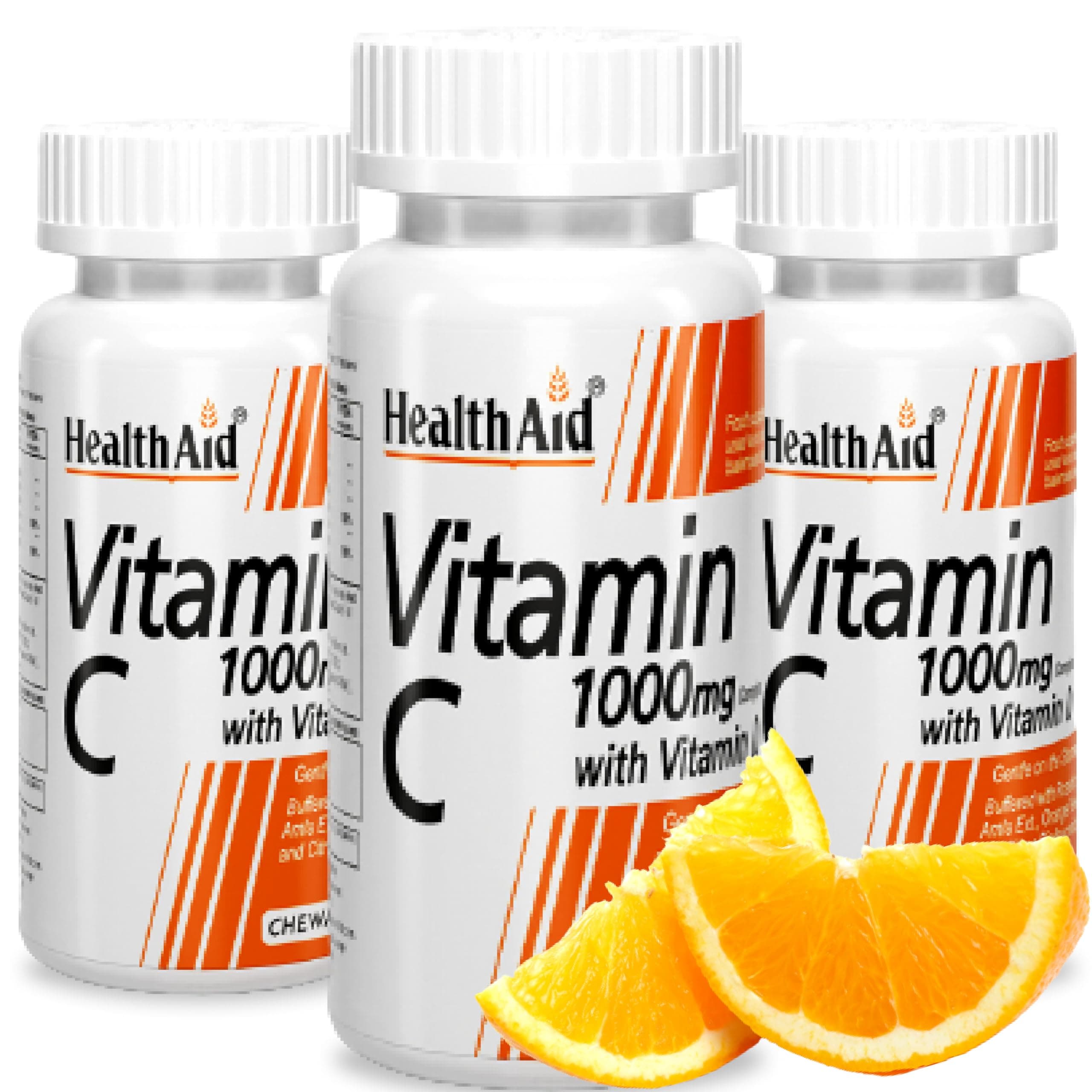 HealthAid Vitamin C Complex with Vitamin D- 180 Vegetarian Chewable Tablets I Rosehip, Amla, Orange peel Extract & Citrus Bioflavonoids I Fight off Infection, Immunity Booster, Antioxidant & Skin Care